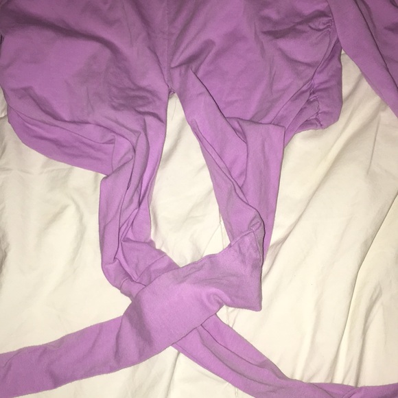 Lavender Tobi crop top with back tie - Picture 2 of 7